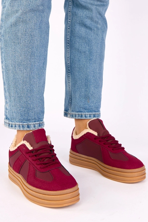 Bordové športové topánky zateplené...