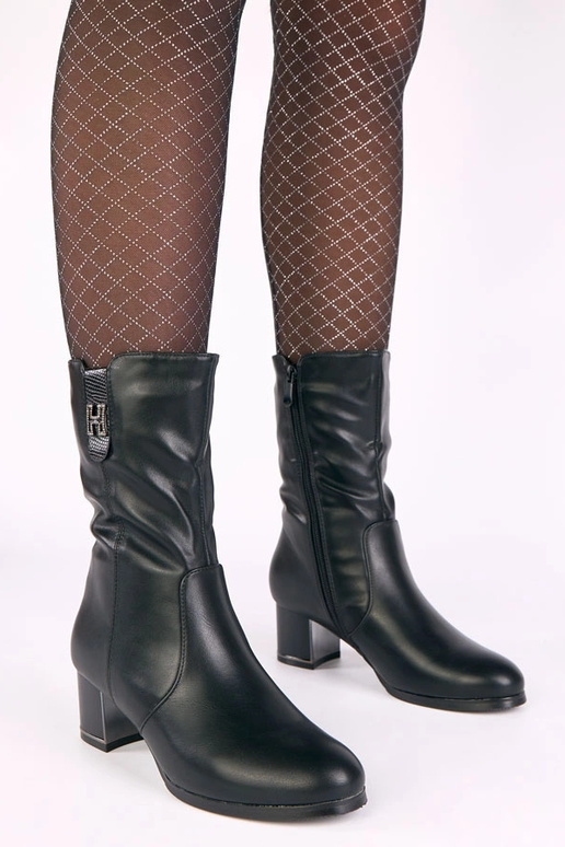 Čierne zateplené kotníkové topánky na...