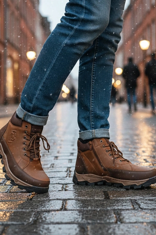 Hnedé pánske zateplené tenisky Elias