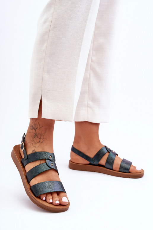 Lesk Dámske sandále khaki farby Catalia