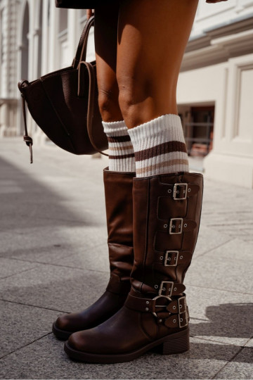 PodkolanóInki Dámske IN Prążek S pruhmi slonovina