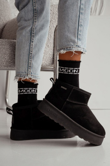 Ponožky Dámske Półfrotte UNIQUE Bez tlaku MOON čierna