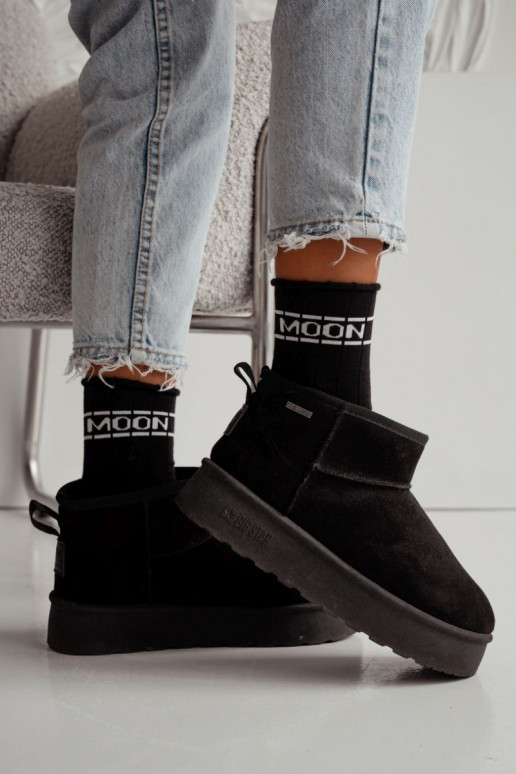 Ponožky Dámske Półfrotte UNIQUE Bez tlaku MOON čierna