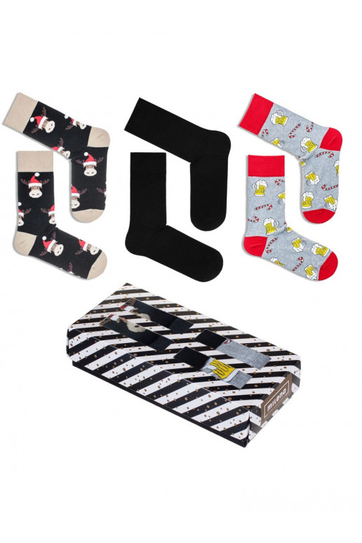 Set ŚIniąteczny Skarpety 3 Páry pánske IN Pudełku