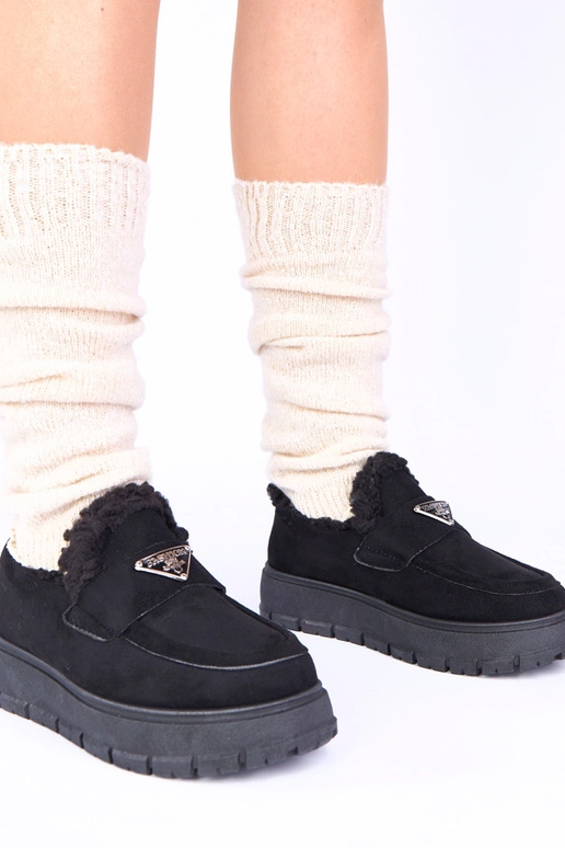 Čierne platformové mokasíny s...