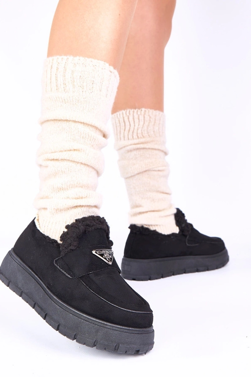 Čierne platformové mokasíny s...