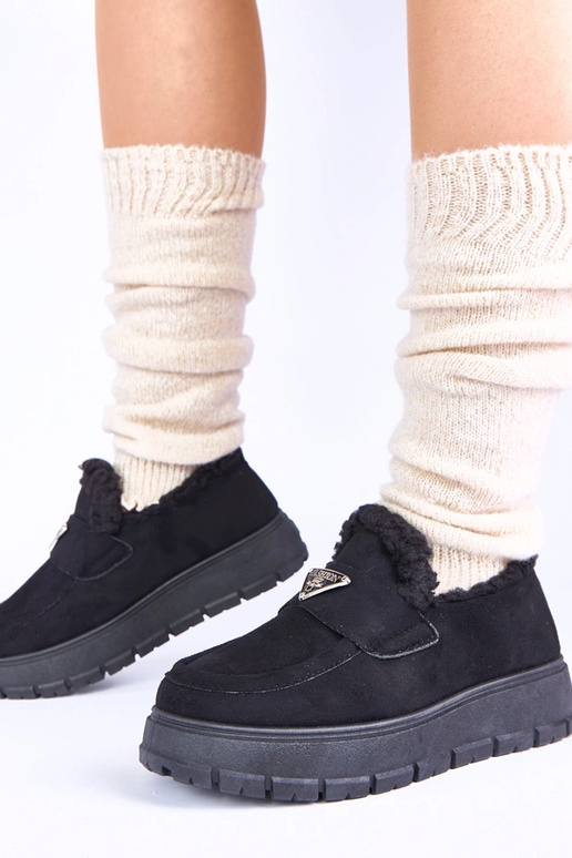 Čierne platformové mokasíny s...