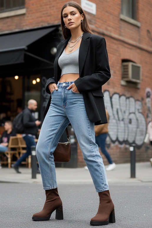 Hnedé topánky na podpätku s leopardím...