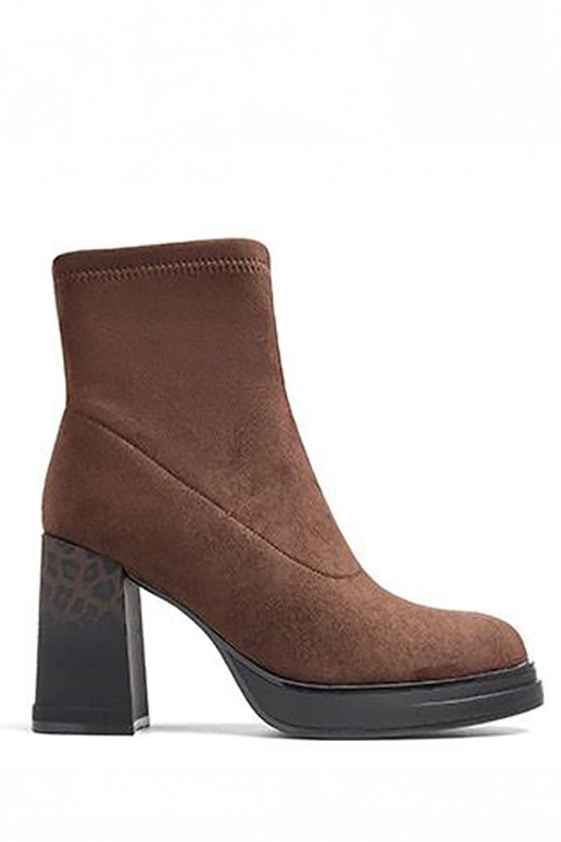 Hnedé topánky na podpätku s leopardím...
