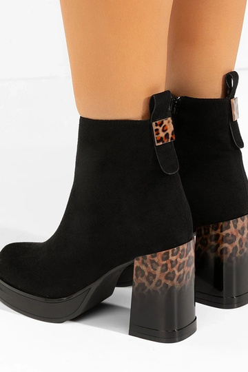 Čierne topánky na laku s leopardím vzorom Gena