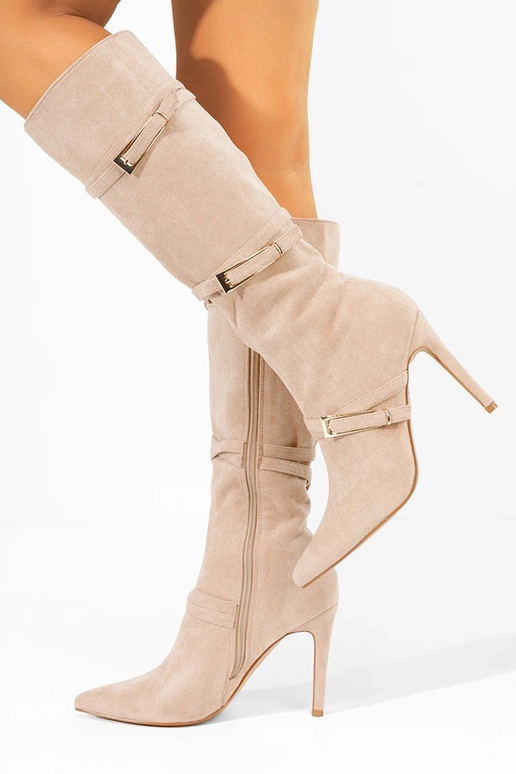 Pieskové dlhé čižmy na tenkom...