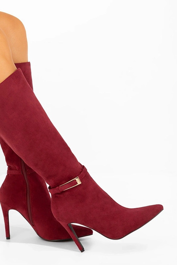 Bordové dlhé čižmy na...