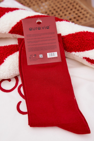 Skarpety pánske Vianoce So Santom Merry Christmas červená 2