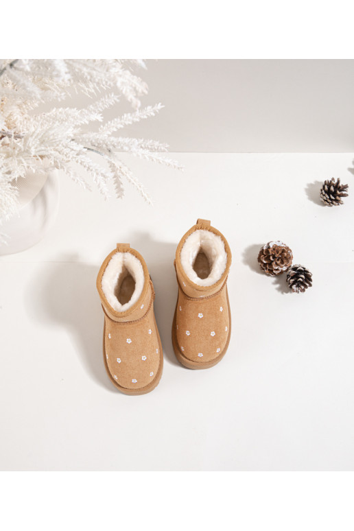 Snehule deti Ozdobione s kvetinovými motívmiuszkami Hnedá farba Gracina