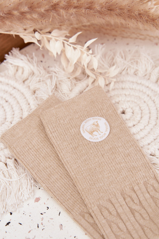 Długie INełniane Ponožky Dámske béžová