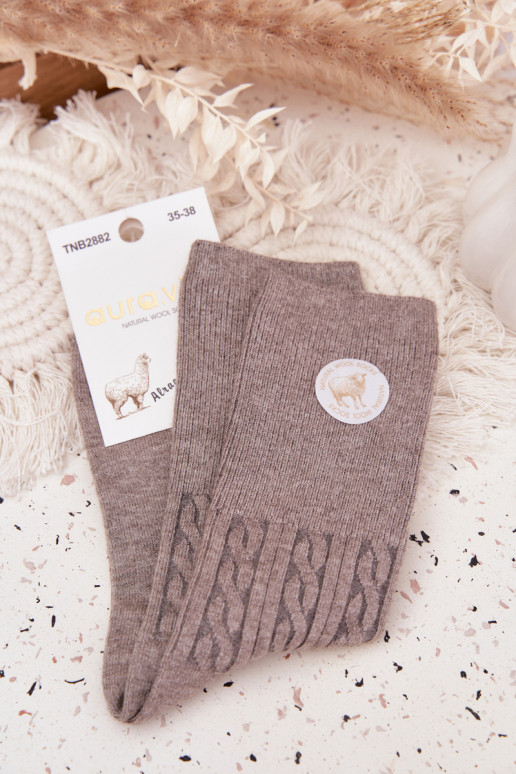 Długie INełniane Ponožky Dámske sivá