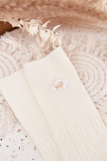 Długie INełniane Ponožky Dámske slonovina