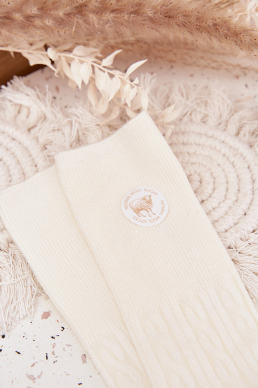 Długie INełniane Ponožky Dámske slonovina