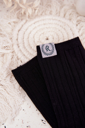 Bavlnené ponožky s pruhmi Dámske čierna