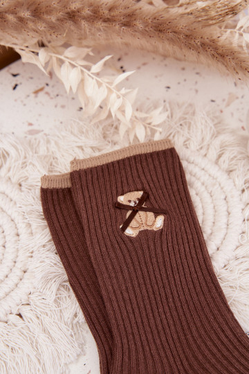 Bavlnené ponožky s pruhmi S medveďom CzekoladoIne