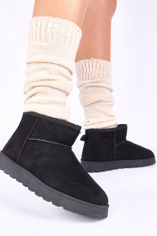 Čierne snehové topánky s kožušinou...