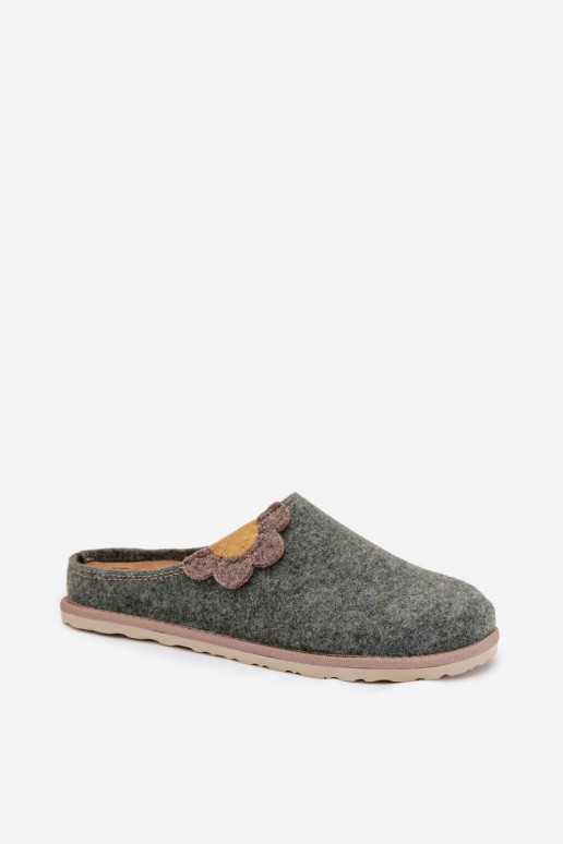 Papuče Dámske S kvetom Inblu CS000043 zelená farba