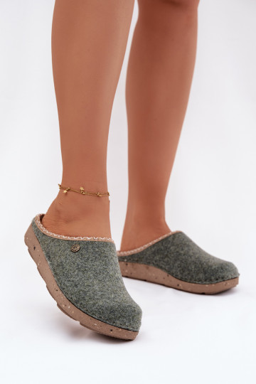 topánky domáce Papuče Dámske Inblu ED000031 zelená farba 2