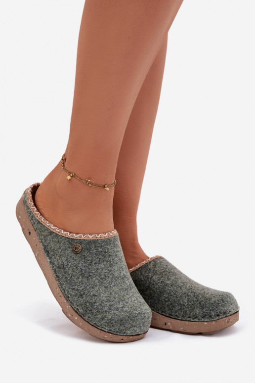 topánky domáce Papuče Dámske Inblu ED000031 zelená farba