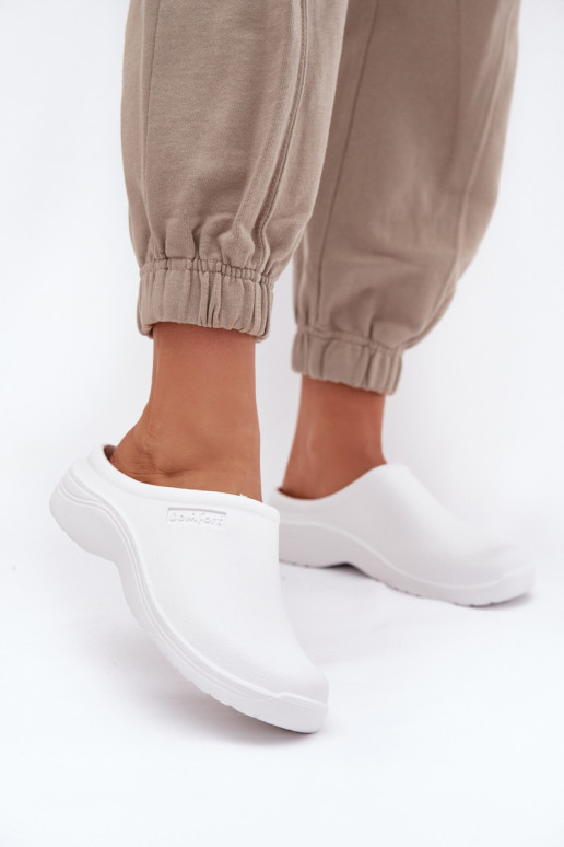 Ľahké papuče Papuče Dreváky Dámske biela farba Parissa