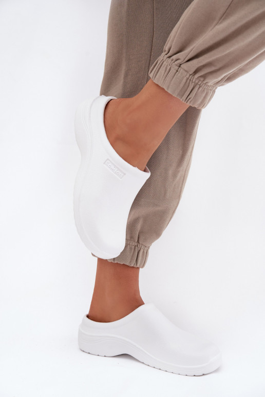 Ľahké papuče Papuče Dreváky Dámske biela farba Parissa