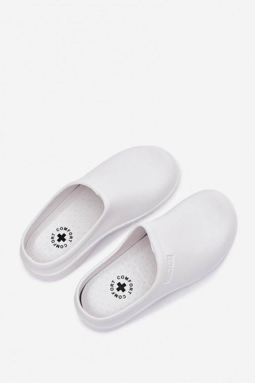 Ľahké papuče Papuče Dreváky Dámske biela farba Parissa