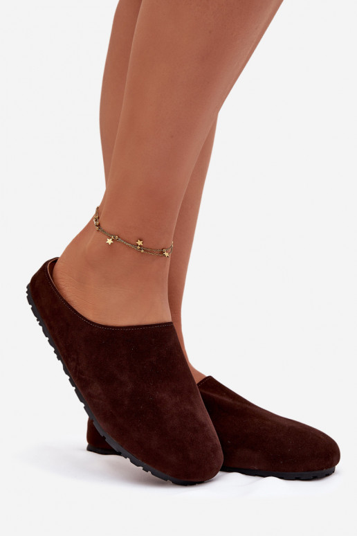 Papuče Dámskez eko semišuu CzekoladoIne Kalvess