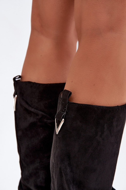 Teplé čižmy Trvalý model S nazberaným zvrškom čierna Ilvessa