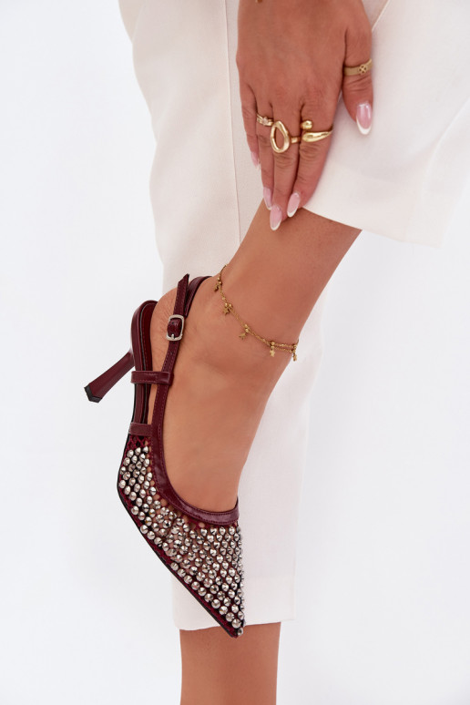 štekle s nitmi bordová Selinna