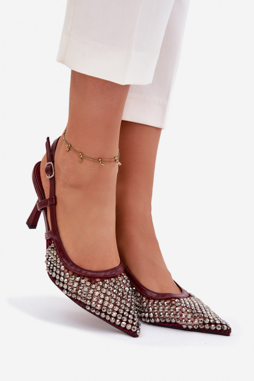 štekle s nitmi bordová Selinna