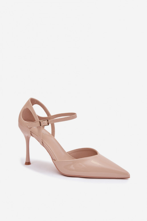 s lakovým efektom štekle s popruhmi béžová Tarilin