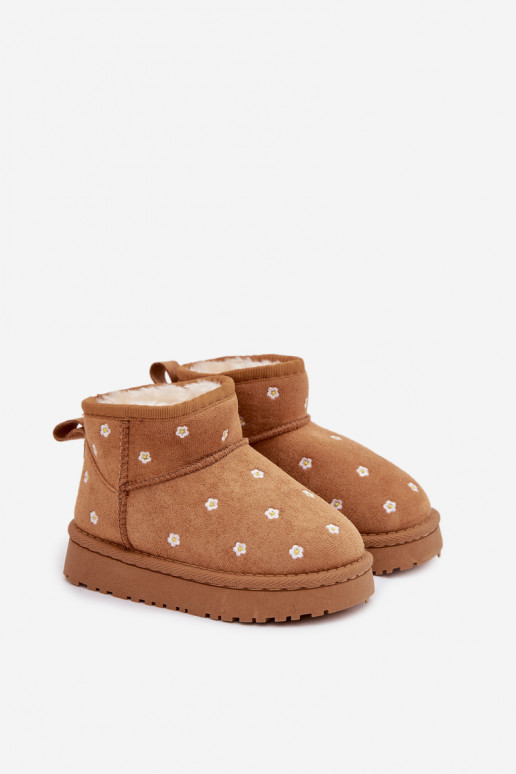 Snehule deti Ozdobione s kvetinovými motívmiuszkami Hnedá farba Gracina