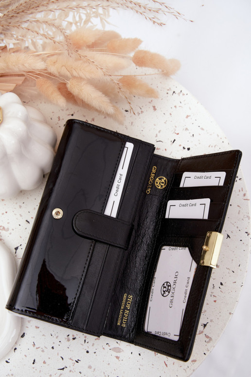 lakované Dámska peňaženkaDrobinkami čierna Selavie