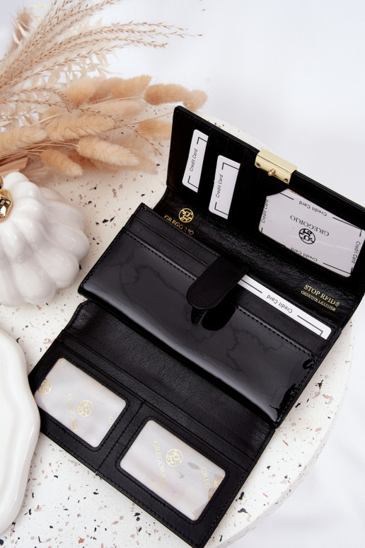 lakované Dámska peňaženkaDrobinkami čierna Selavie