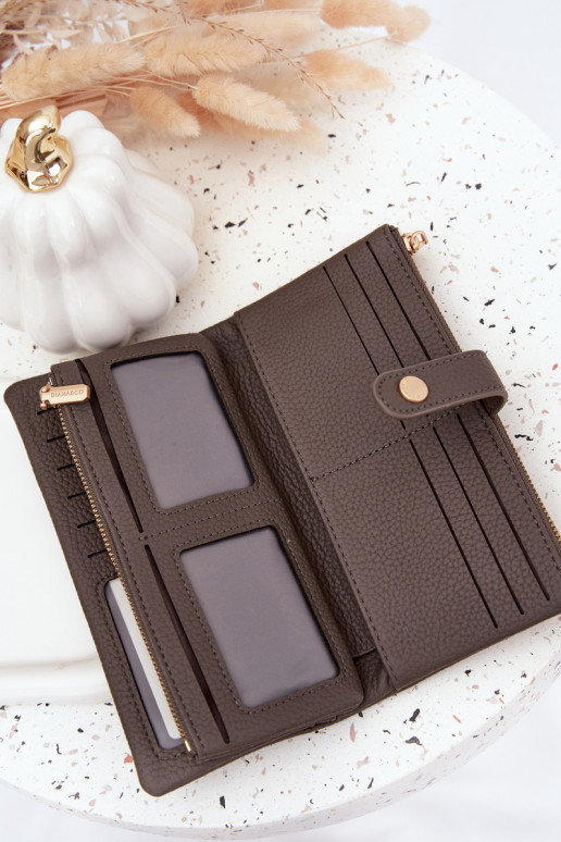 Dámska peňaženka z eko kože veľký sivá Gilessa