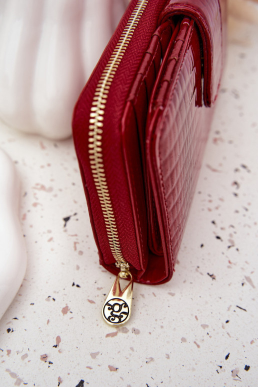 lakované Dámska peňaženka S razením I zlatej farbym Detalem červená Evlinne