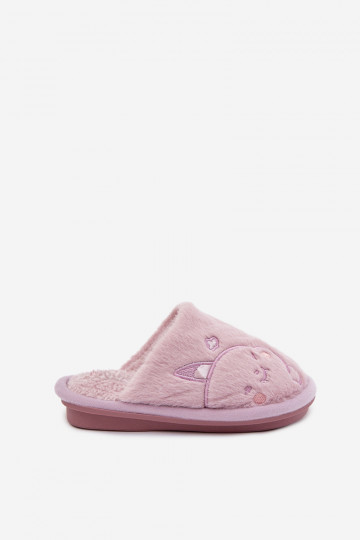 Fialové detské šľapky s kožušinou Norene 2