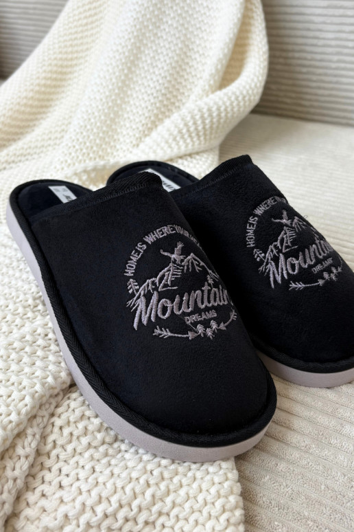 Pánske čierne šľapky „Tiranne"