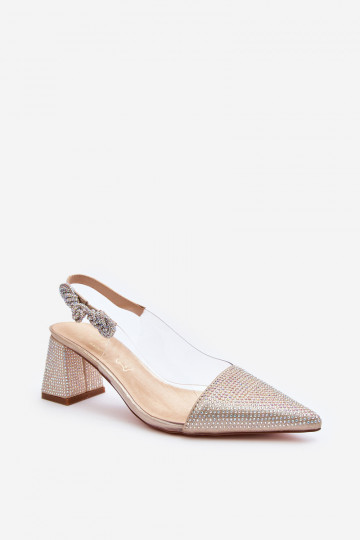 Elegantný štýl Topánky špicatý nos D&A MR91292-1 zlatej farby 2