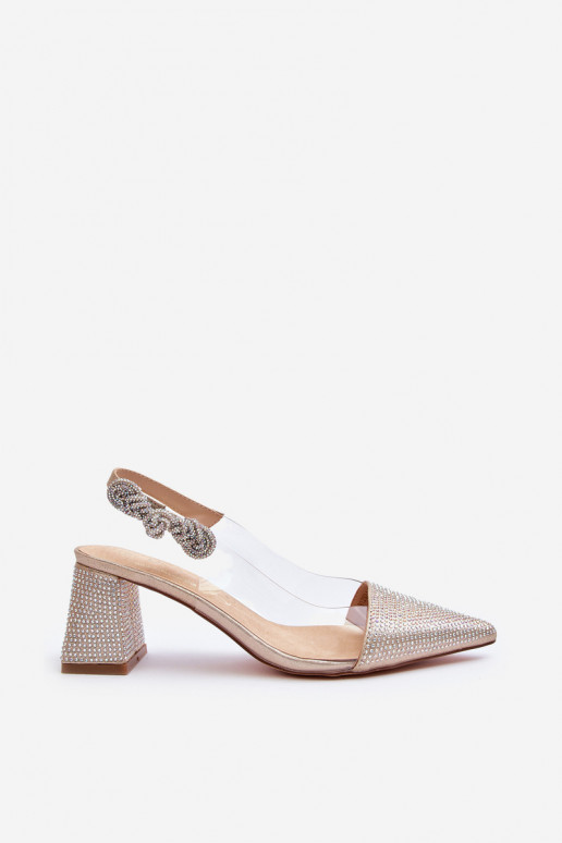 Elegantný štýl Topánky špicatý nos D&A MR91292-1 zlatej farby