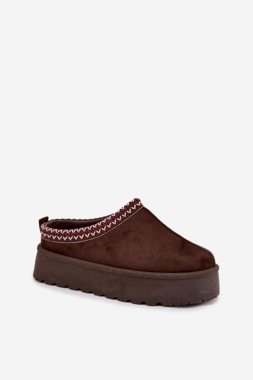 Nízka Snehule DámskeHaftem s platformou CzekoladoIne Zapnutérirya