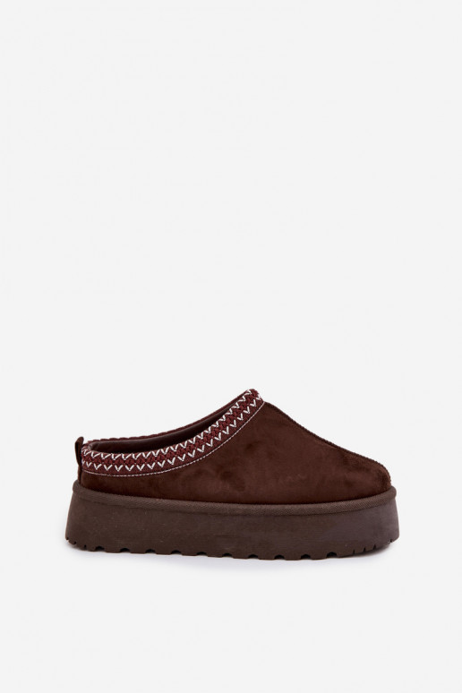 Nízka Snehule DámskeHaftem s platformou CzekoladoIne Zapnutérirya