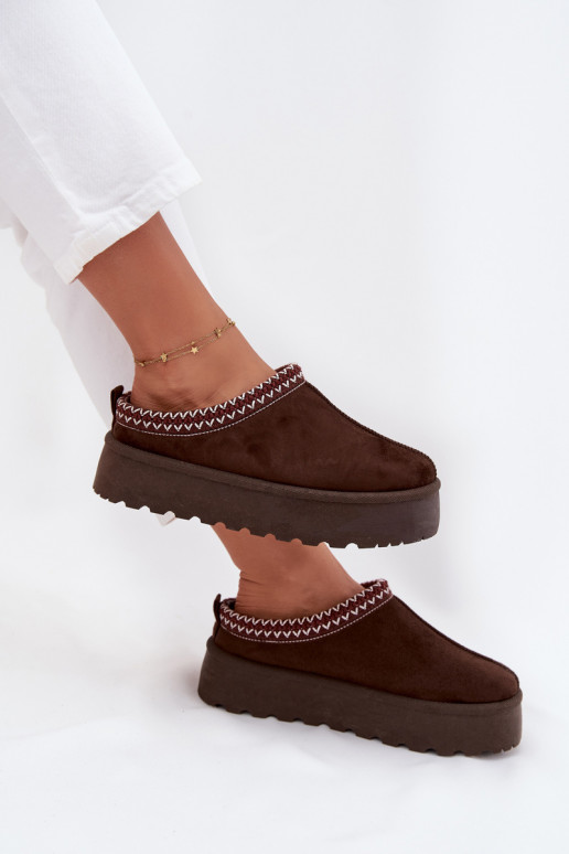 Nízka Snehule DámskeHaftem s platformou CzekoladoIne Zapnutérirya