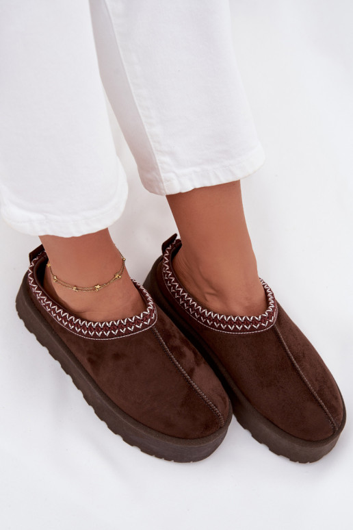 Nízka Snehule DámskeHaftem s platformou CzekoladoIne Zapnutérirya