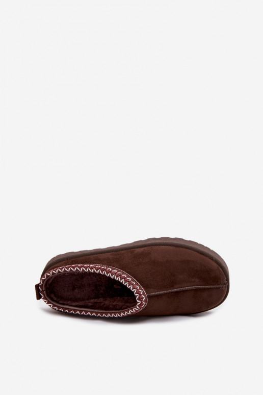 Nízka Snehule DámskeHaftem s platformou CzekoladoIne Zapnutérirya